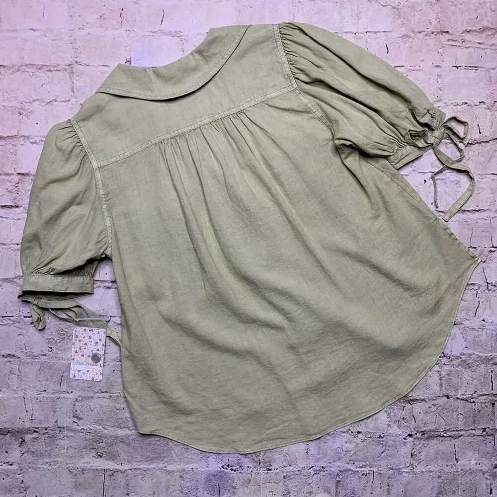 Free People Safari Babe Top in Fern